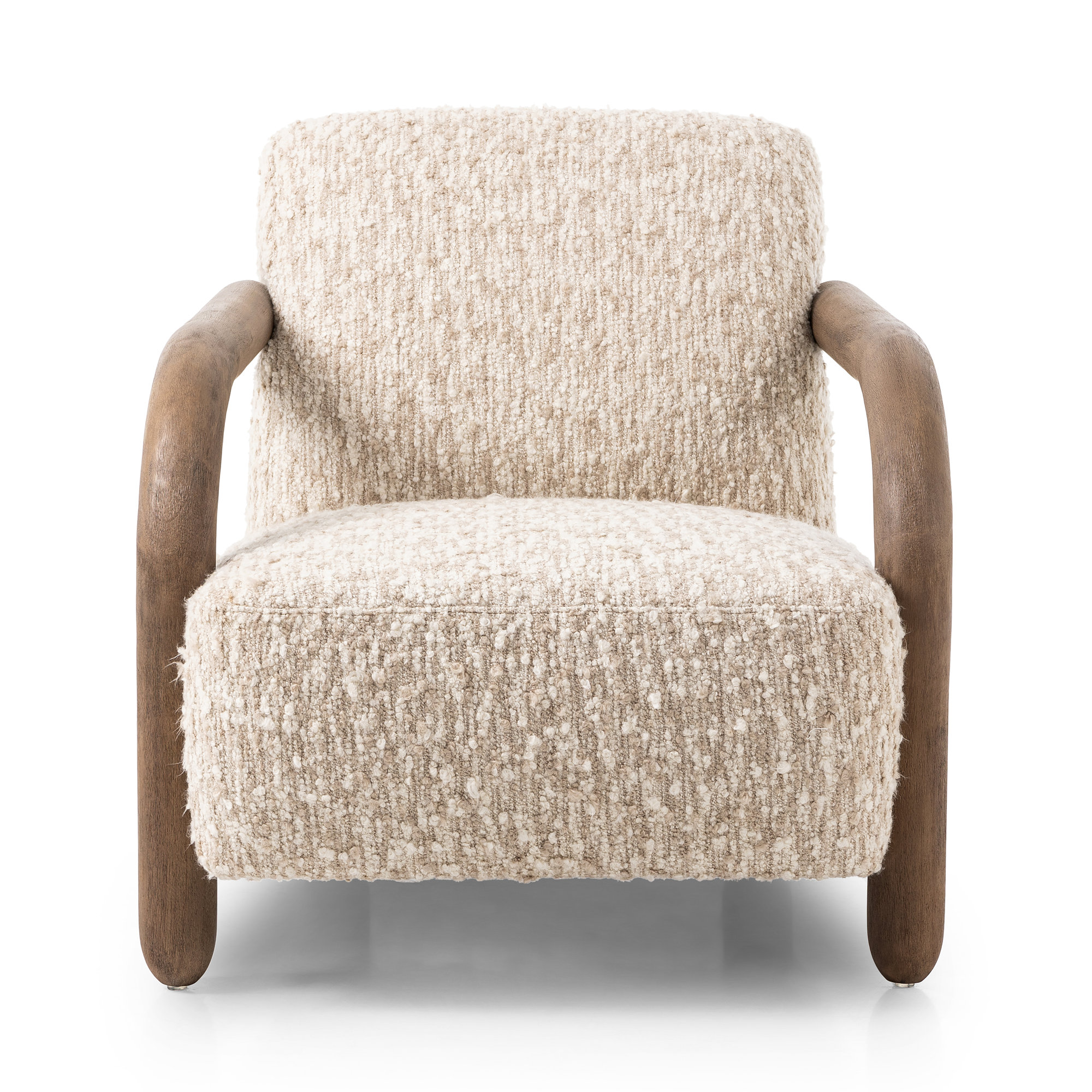 Risco Shearling Accent Chair, Distressed Natural, Distressed Natural, Solema Cream Acrylic