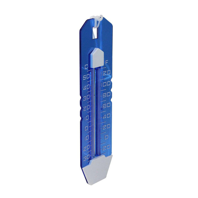 10.25" Blue Easy-Read Transparent Swimming Pool Thermometer with Cord