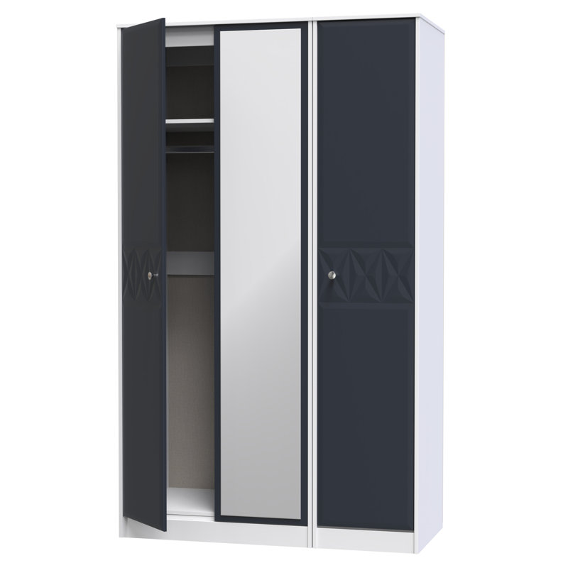 Ceinwen Manufactured Wood Wardrobe, Indigo Matt/White