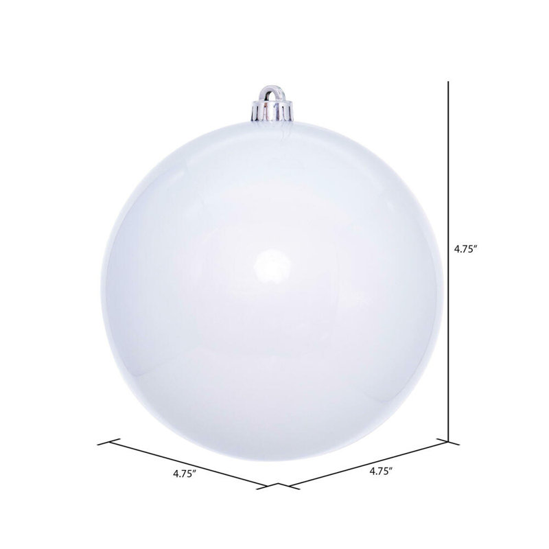 Ensemble d'ornement boule 4 pièces, H 4,75 po x l 4,75 po x P 4,75 po, Blanc
