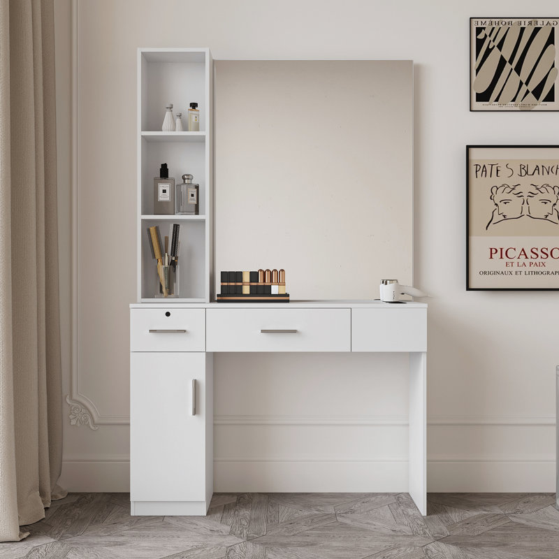 Salon Station Barber Coiffing Styling Station Barber, Blanc