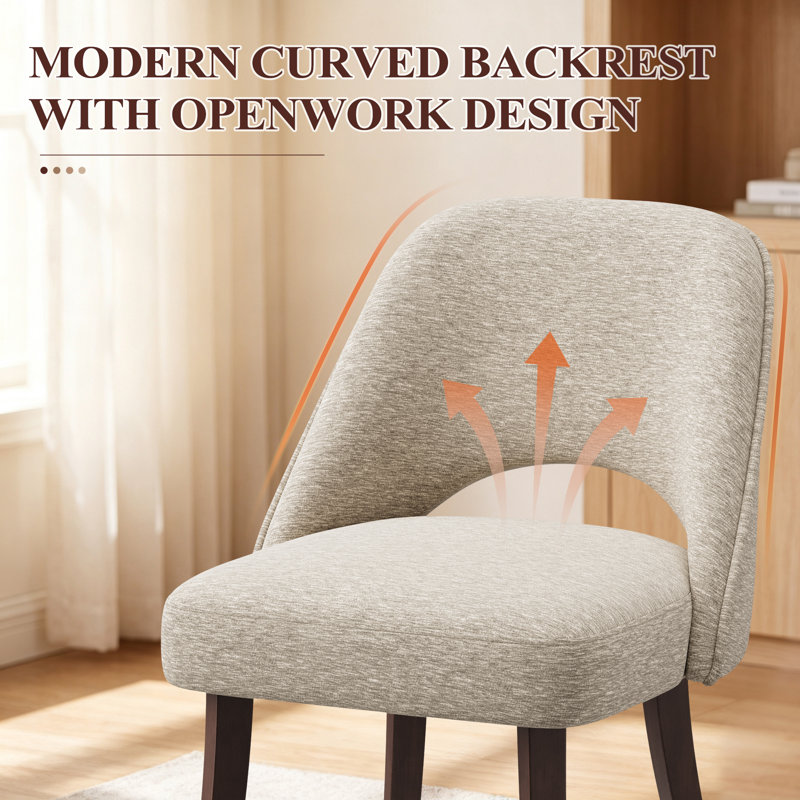 49 cm H Fabric Side Chair, Khaki