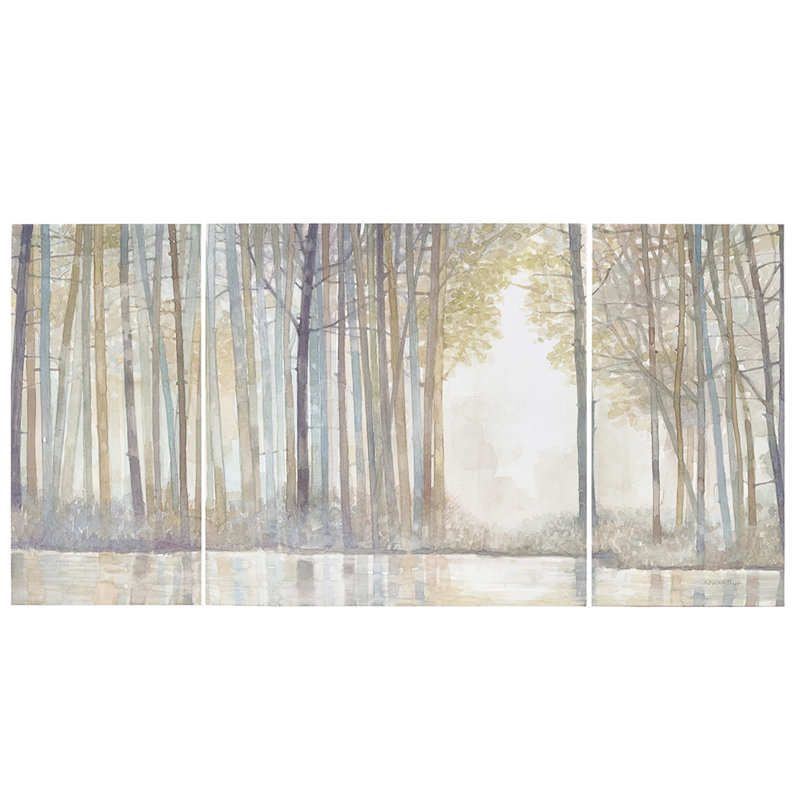 Panneaux texturés décoratifs muraux avec motifs de forêt - paysage serein et installations suspendues
