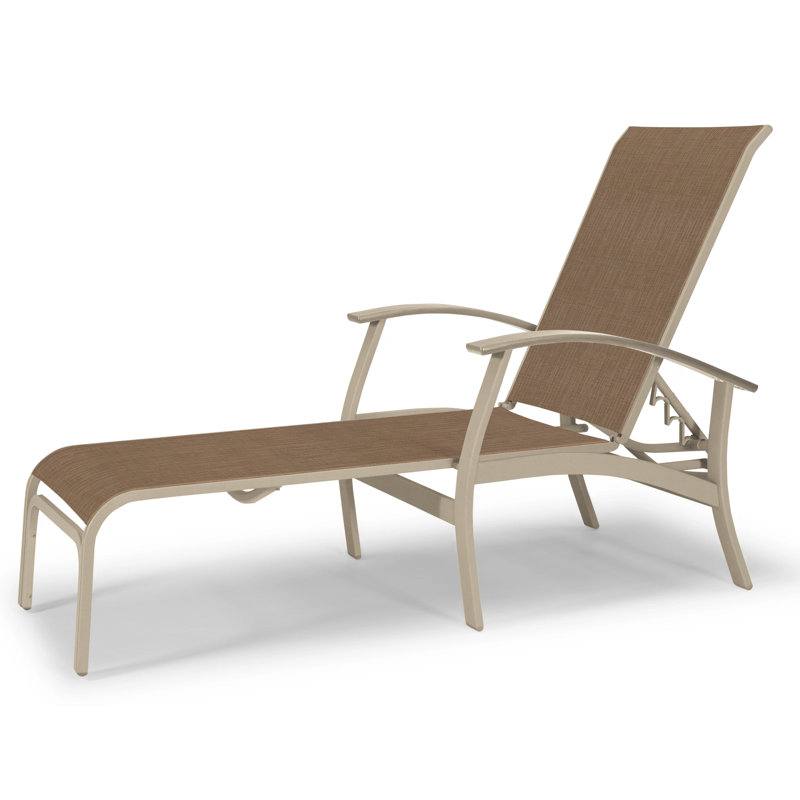 Belle Isle Outdoor Chaise Lounge, Desert P60, Textured Snow, Forest Forest Green 22D Sunbrella®