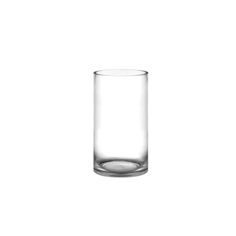 Cylinder Clear Glass, 12" H x 7" W x 7" D