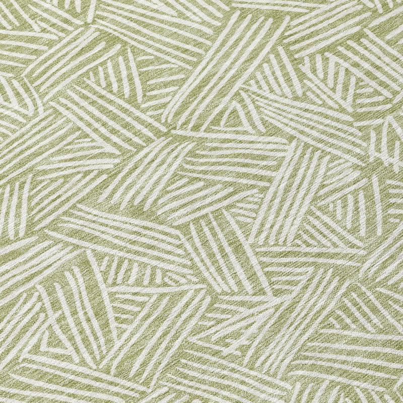 Machine Washable Indoor/Outdoor Chantille ACN2648 Geometric Rug, Aloe, 8' Round