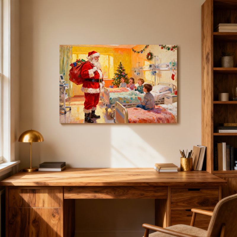 Le Père Noël rend visite aux enfants de l’hôpital à Noël