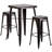 Gyeong 23.75'' Square Metal Indoor-Outdoor Bar Table Set with 2 Square Seat Stools-22109159