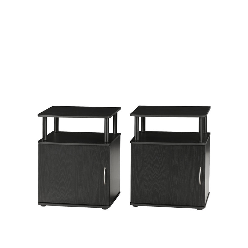 Ouest Side Table with Storage, Black