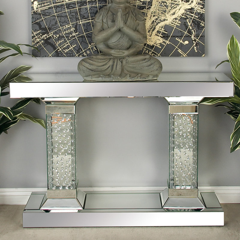42'' Glass Top Console Table