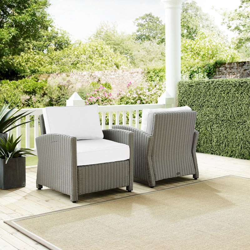 - Person Patio Conversation Set with Sunbrella® Cushions, Gray, White Sunbrella®