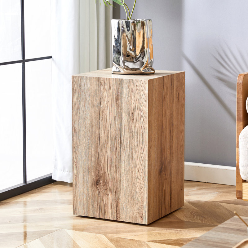 Table basse carrée en bois manufacturé Javanie , Bois de chêne, H 19,69 po x l 11,8 po x P 11,8 po