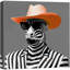 Elegance Fashion - Motif zébré noir et blanc avec chapeau orange-102480323-102480325