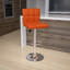 Tabouret de bar contemporain réglable en ajustable en vinyle matelassé avec base en chrome Ahlijah-29471287