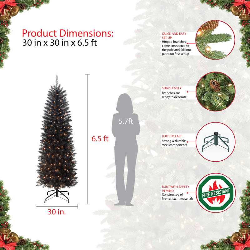 7.5' Lighted Artificial Fir Christmas Tree