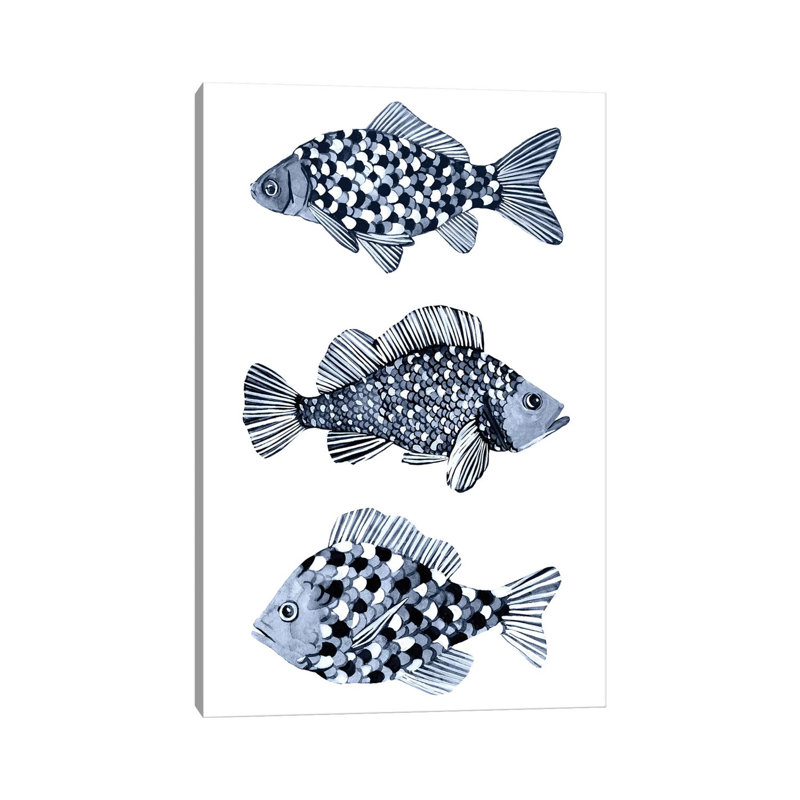 Blue Fish II by Emma Scarvey - Wrapped Canvas Gallery-Wrapped Canvas Giclée, 101.6 cm H x 66.04 cm W