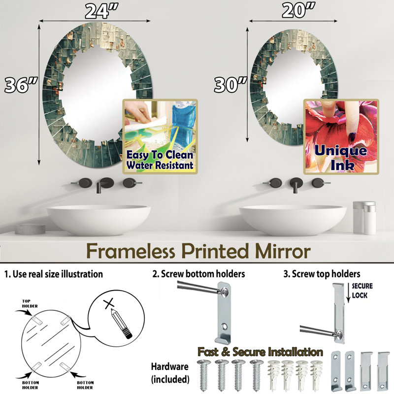 Miroir mural Zeyn, 30 po x 20 po
