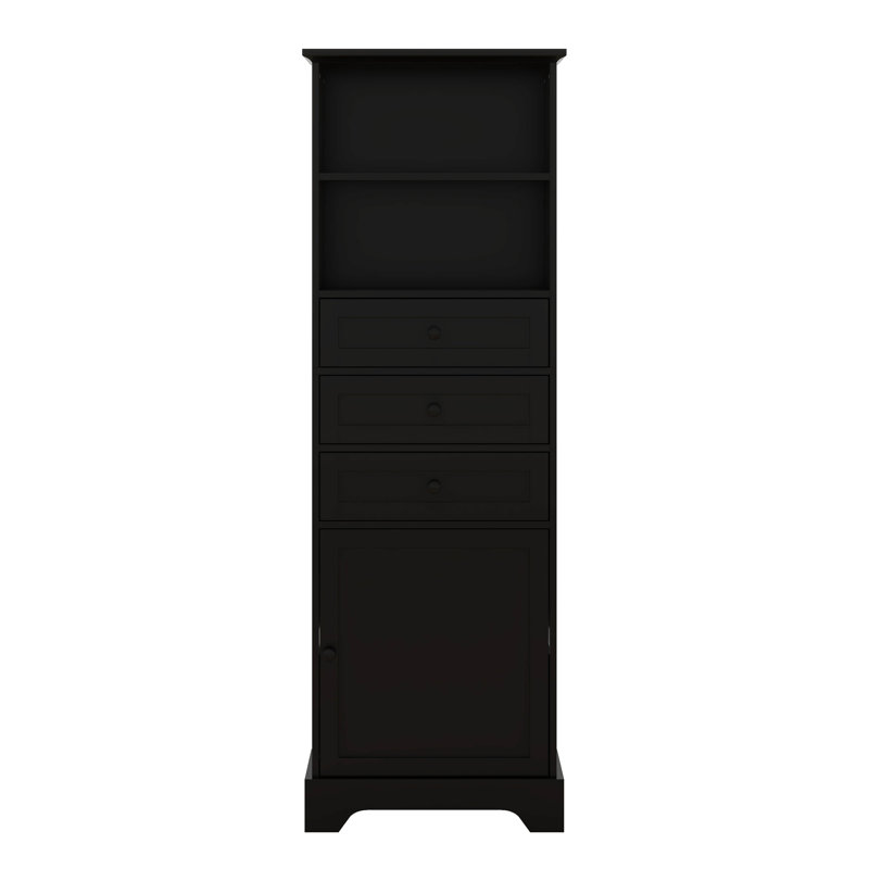 Armoire de rangement de 67,3 pouces de hauteur avec 3 tiroirs, une porte et des tablettes réglables pour la salle de bain et le bureau
