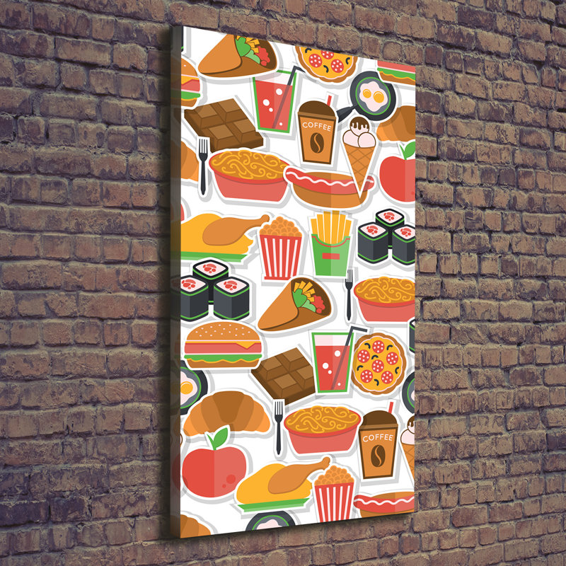 Eating Fast Food - Wrapped Canvas Print