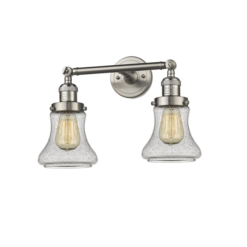 Edda 2 - Light Dimmable Vanity Light, Seedy, 6 Watt Vinage LED Bulb, Brushed Satin Nickel