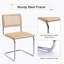 Benett Modern 46cm Natural Woven Rattan Dining Chairs with Metal Frame Small Kitchen Side Chairs-595105645-581583881