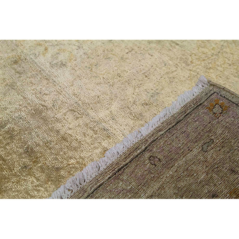 Hand-Knotted High-Quality Cream and Cream Area Rug