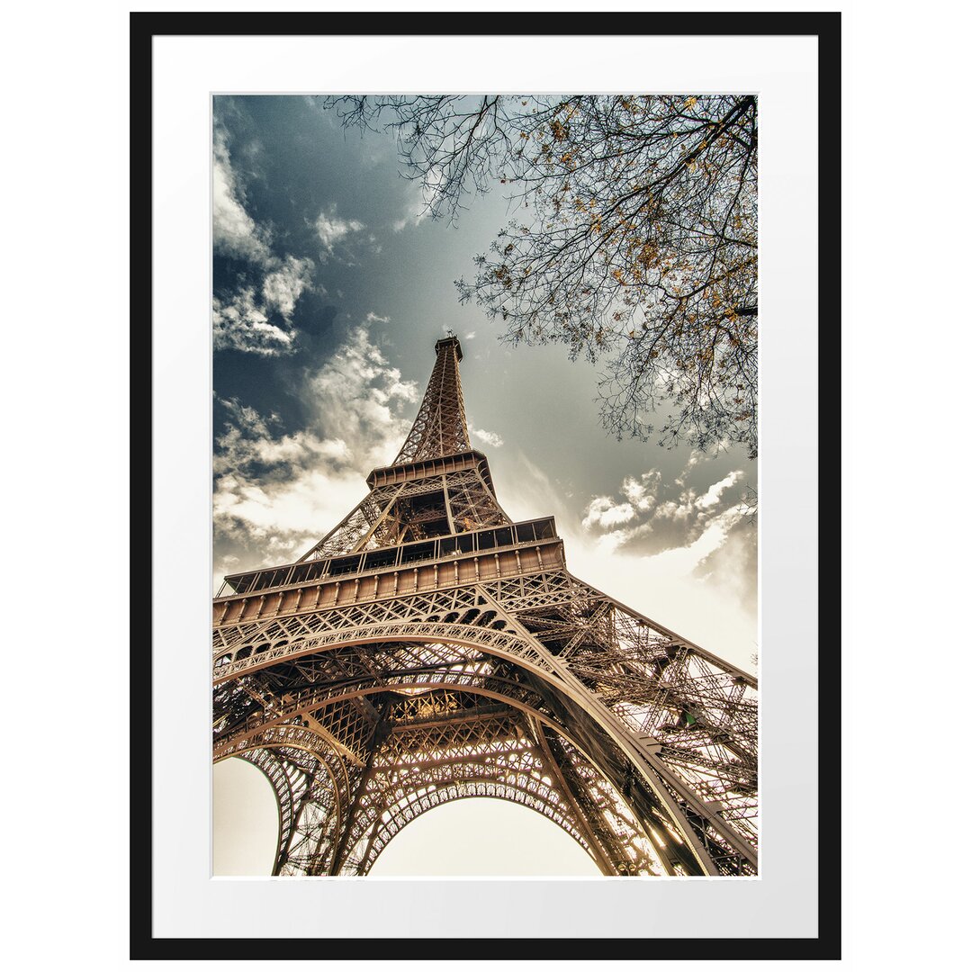 Gerahmtes Poster Eindrucksvoller Eifelturm Paris