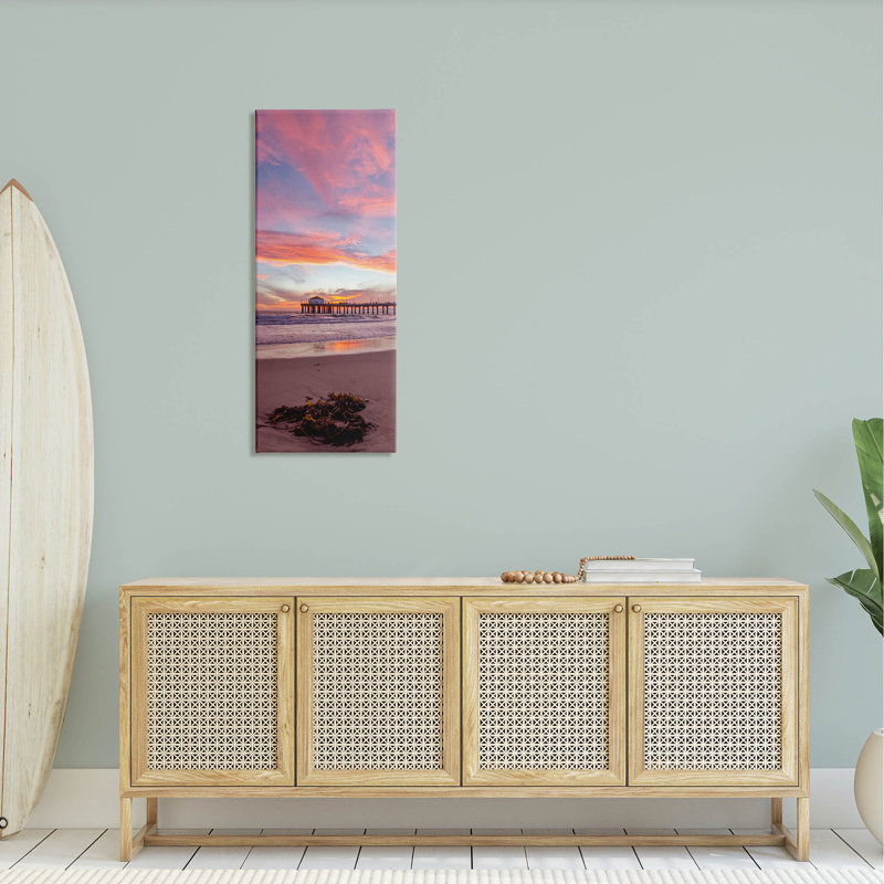 «Waterfront Dock Sunset Reflection» par Jeff Poe, H 40 po x l 17 po x P 1,5 po