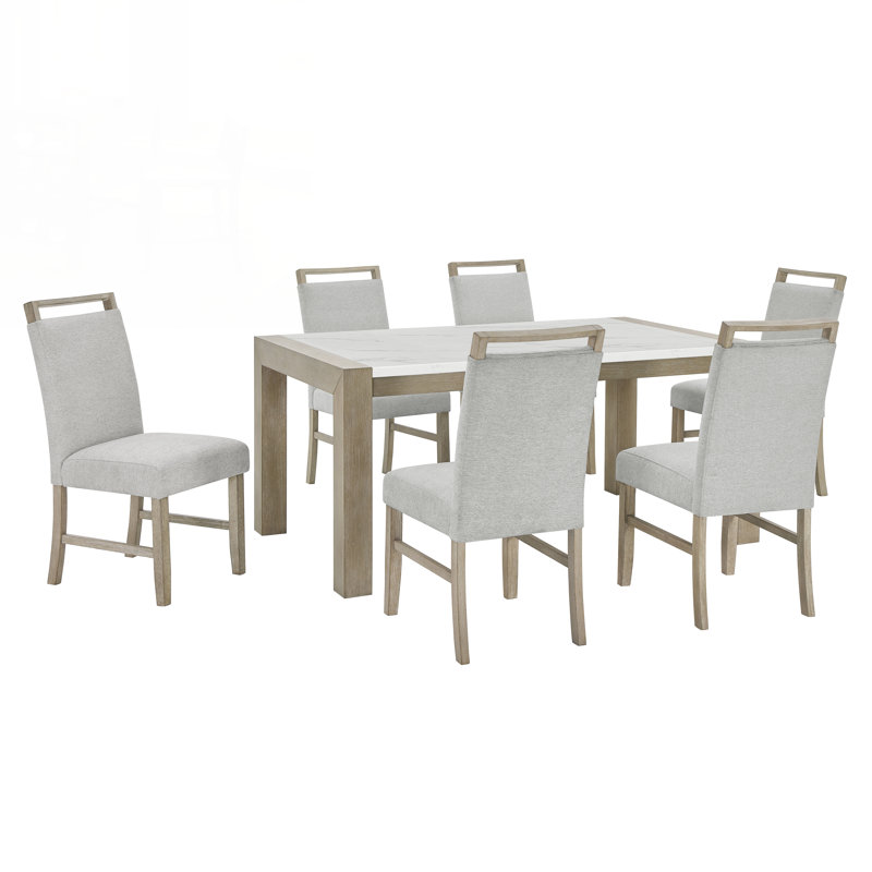 Ensemble de salle à manger Tabitha, 7 pièces : table, 6 chaises