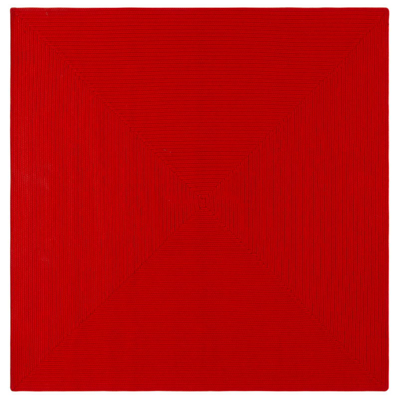 Tapis d'intérieur / extérieur de couleur unie tissé à la main Kemarion Performance, Carré 6 pi