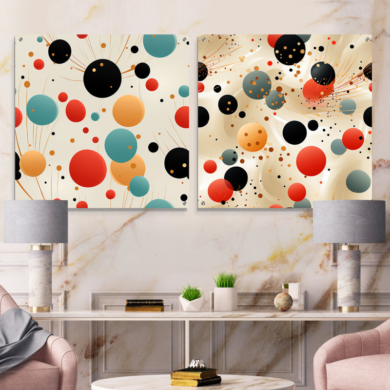 Silas - Ensemble de 2 peintures murales abstraites en acrylique, H 30 po x l 61 po