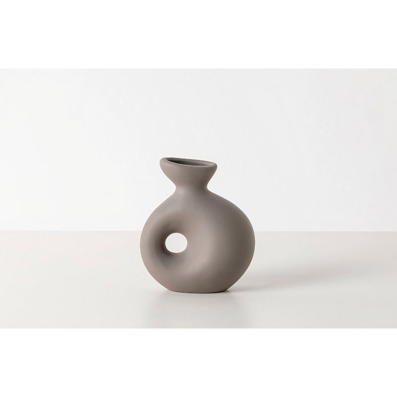 Corrinn Ceramic Table Vase, Grey, 11cm H x 7cm W x 16cm D