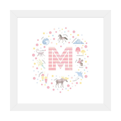Illustrated Letter M Pink - Print