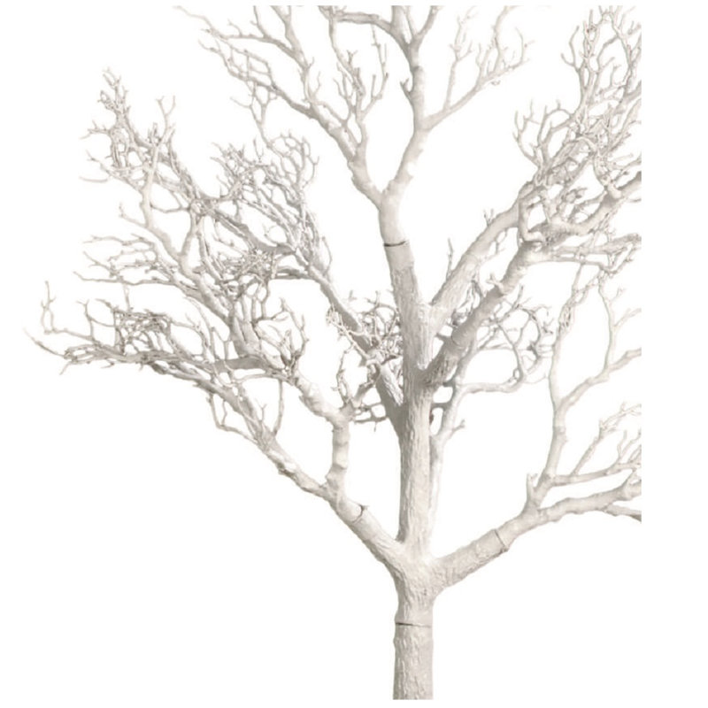 72'' Faux Deadwood Twig Tree in Metal Freestanding, White