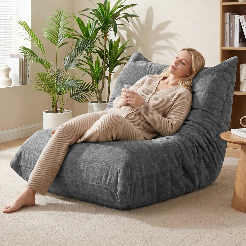 Fauteuil de plancher 35 po, Grey Polyester Blend