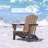 Brown All-Weather HDPE Plastic Folding Adirondack Chair with Cup Holder for Patio & Garden (Set of 2)-476871474-484979592