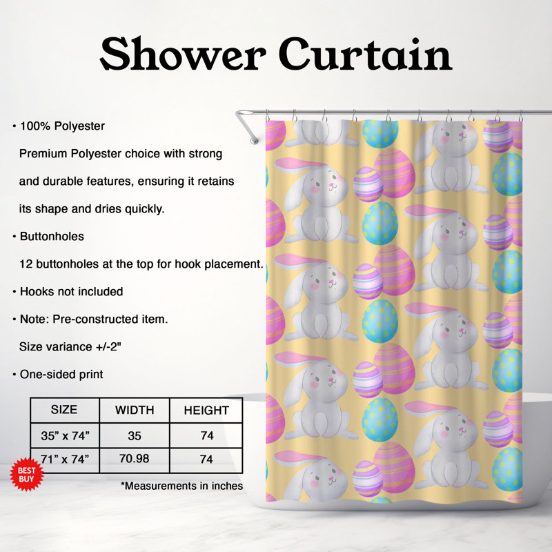 Rideau de douche standard 1 pièce Gentle Paint, H 74 po x l 71 po