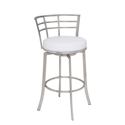 Tabouret de bar courbé à hauteur de comptoir en métal avec pieds évasés