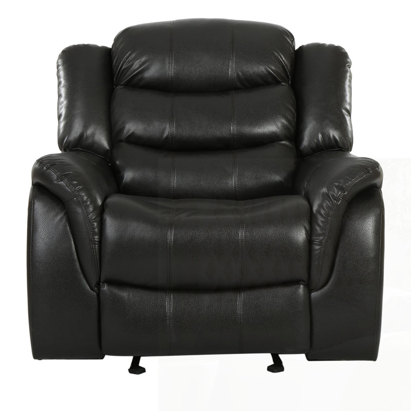 Classic Design Recliner, Black Berry PU Upholstery Recliner