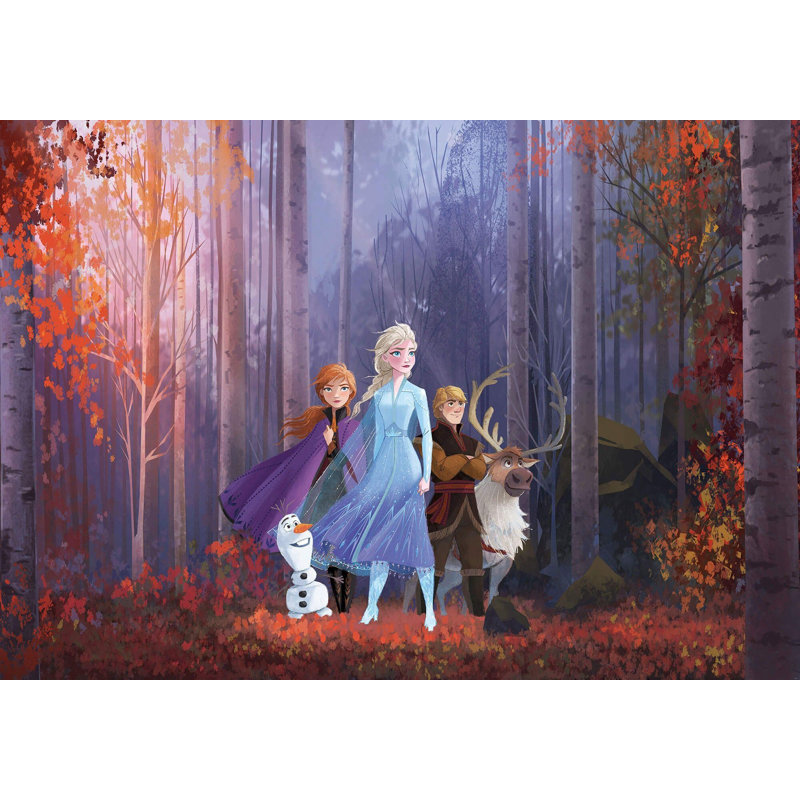 Disney Frozen magical forest scenery Elsa Anna and Olaf non-woven 9.18cm x 13.12cm Low-Gloss Wallpaper Roll