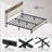 King Size Upholstered Platform Bed Frame with Charging Station & Storage Headboard – Beige (No Drawers)