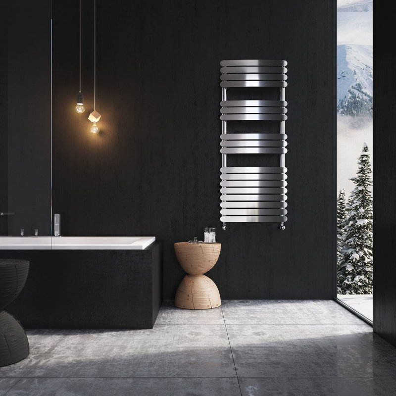 Brussel Straight Towel Rail Heated Towel Rails, Chrome, 1200mm H x 500mm W