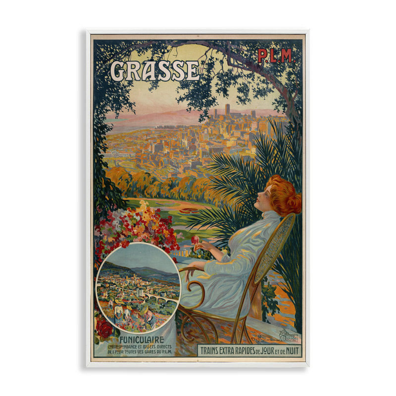 Publicité rétro de Grasse, estampe numérique, conception par Marcus Jules, H 30 po x l 20 po