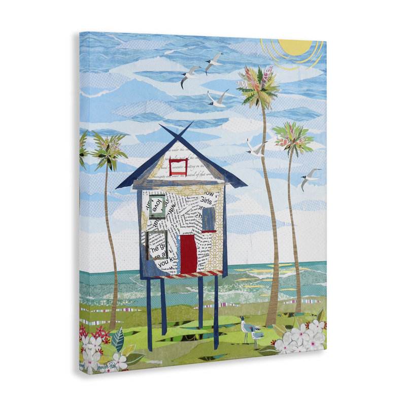 «Beach Holiday Getaway», art mural sur toile par Jennifer Peck, H 20 po x l 16 po
