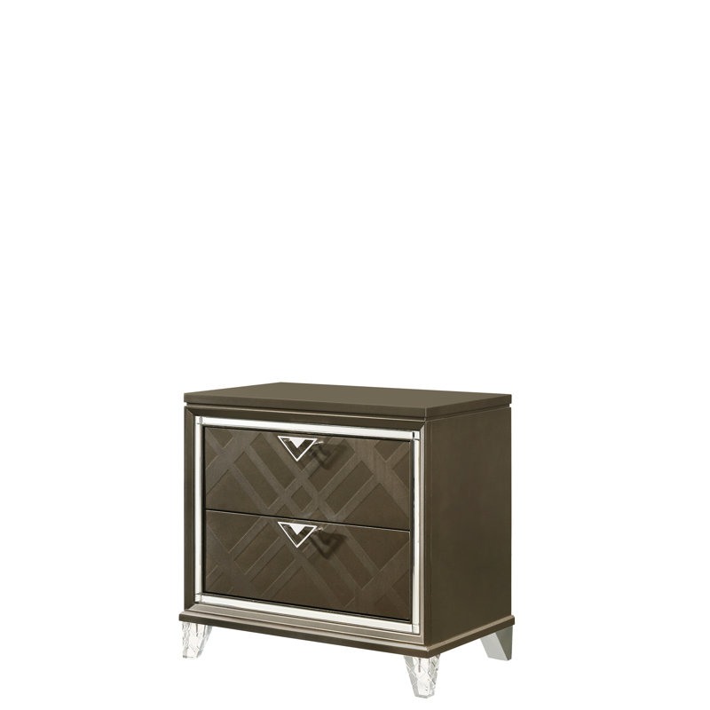 Table de chevet champagne foncé avec garniture attrayante