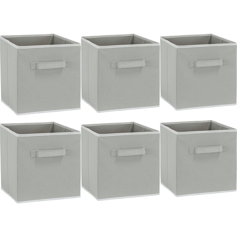 Ensemble de bacs de rangement en tissu, gris