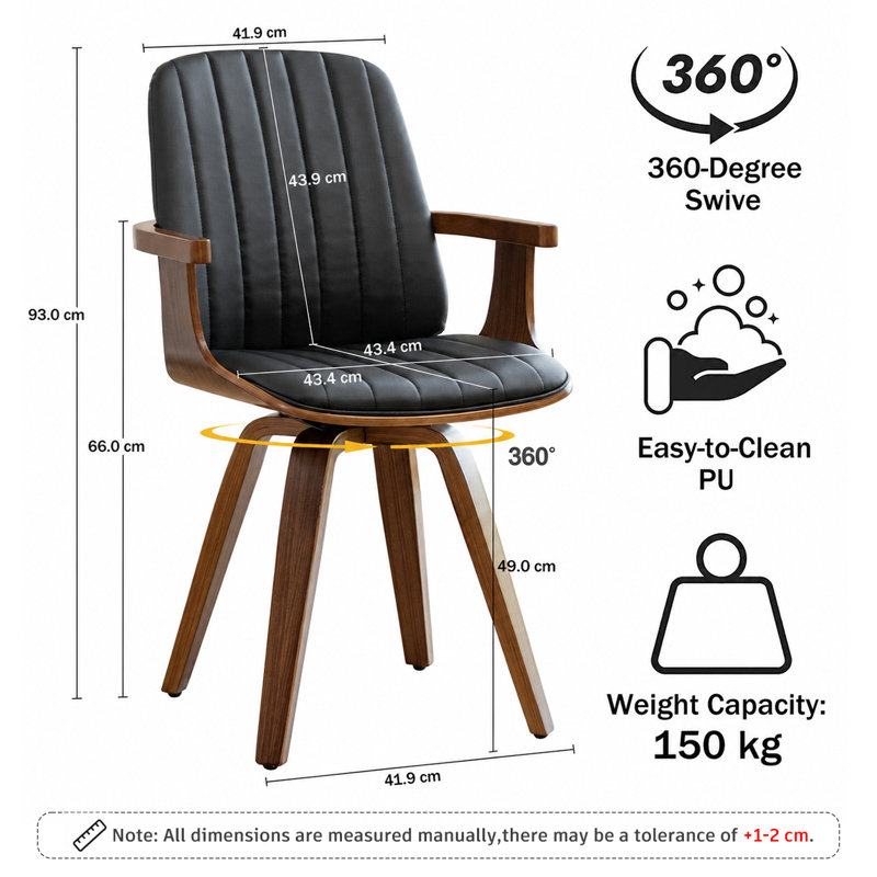 Modern Upholstered Computer Desk Chair & Conference Room Office Chair, Black