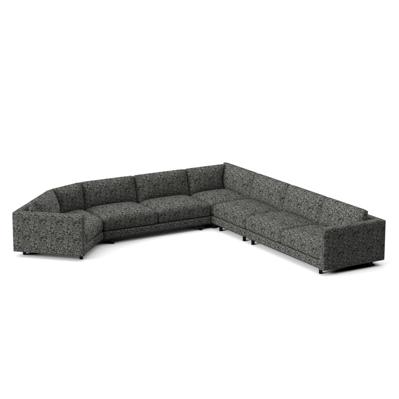 Avanni Patio Sectional with Sunbrella Cushions, Matte Black, Cream Outdoor Poly 6070-002