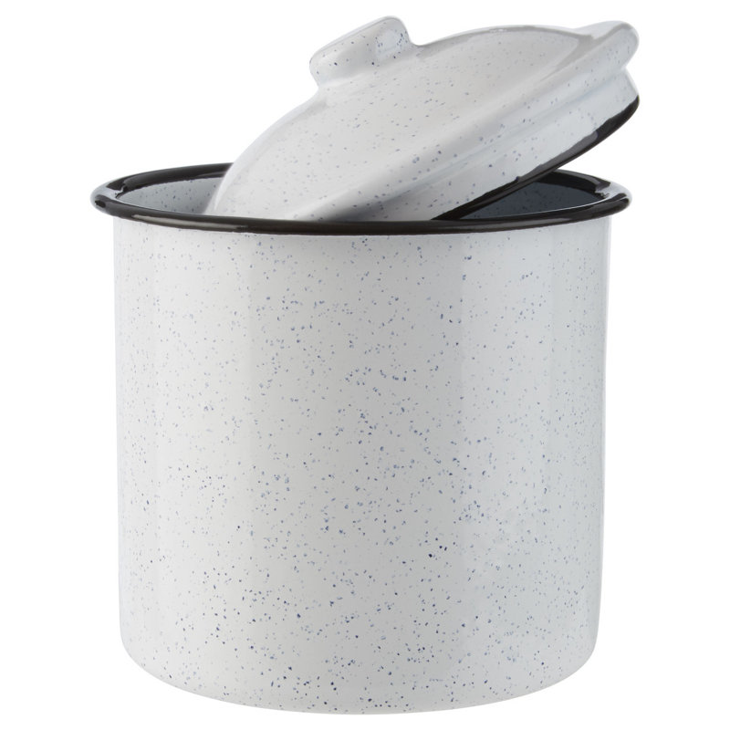 Kitchen Canisters & Storage Jars, 12cm H x 11cm W x 11cm D, White/Black