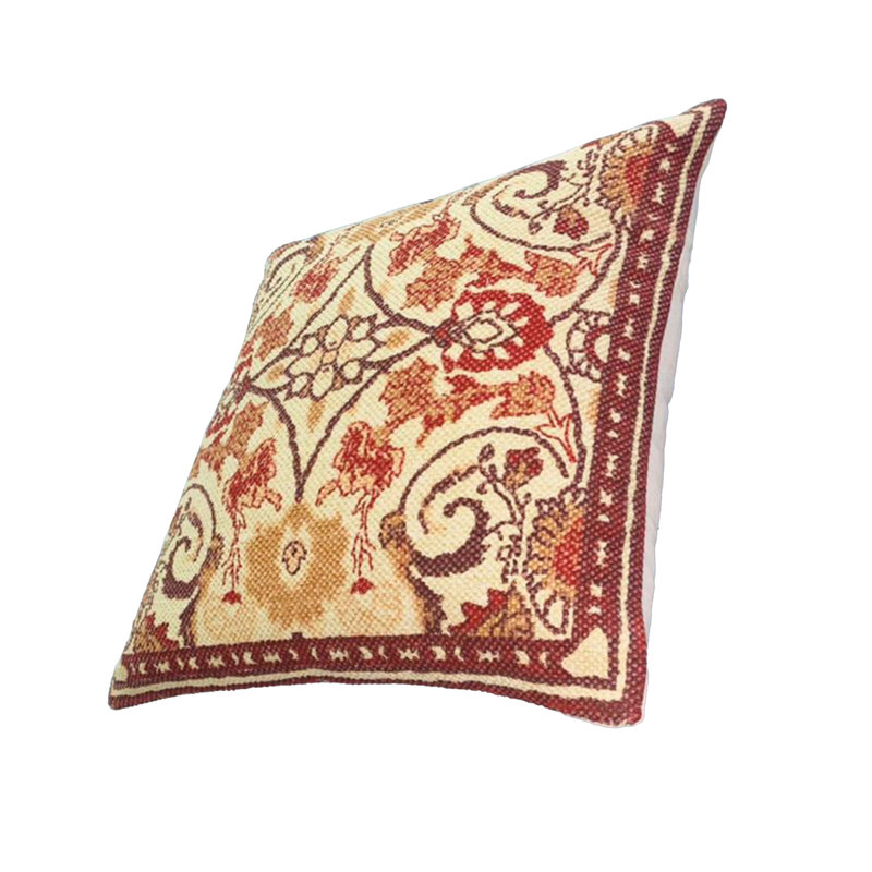 Floral Cotton Throw Pillow